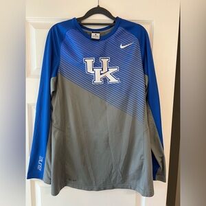 Nike Men's Blue and Gray Long Sleeve Shirt